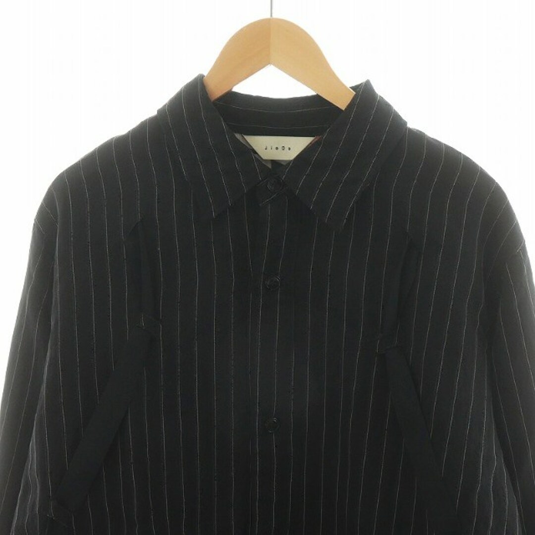 Jieda(ジエダ)のJieda RAYON STRIPE TAPE OVER SHIRT 1 S 黒 メンズのトップス(シャツ)の商品写真