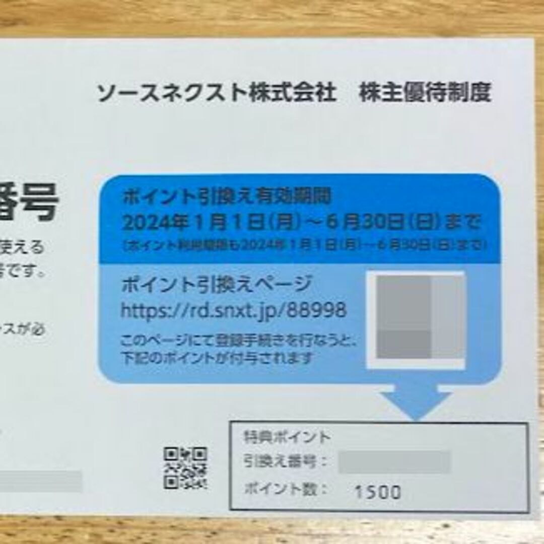 ソースネクスト 株主優待券 1500円券 チケットの優待券/割引券(ショッピング)の商品写真