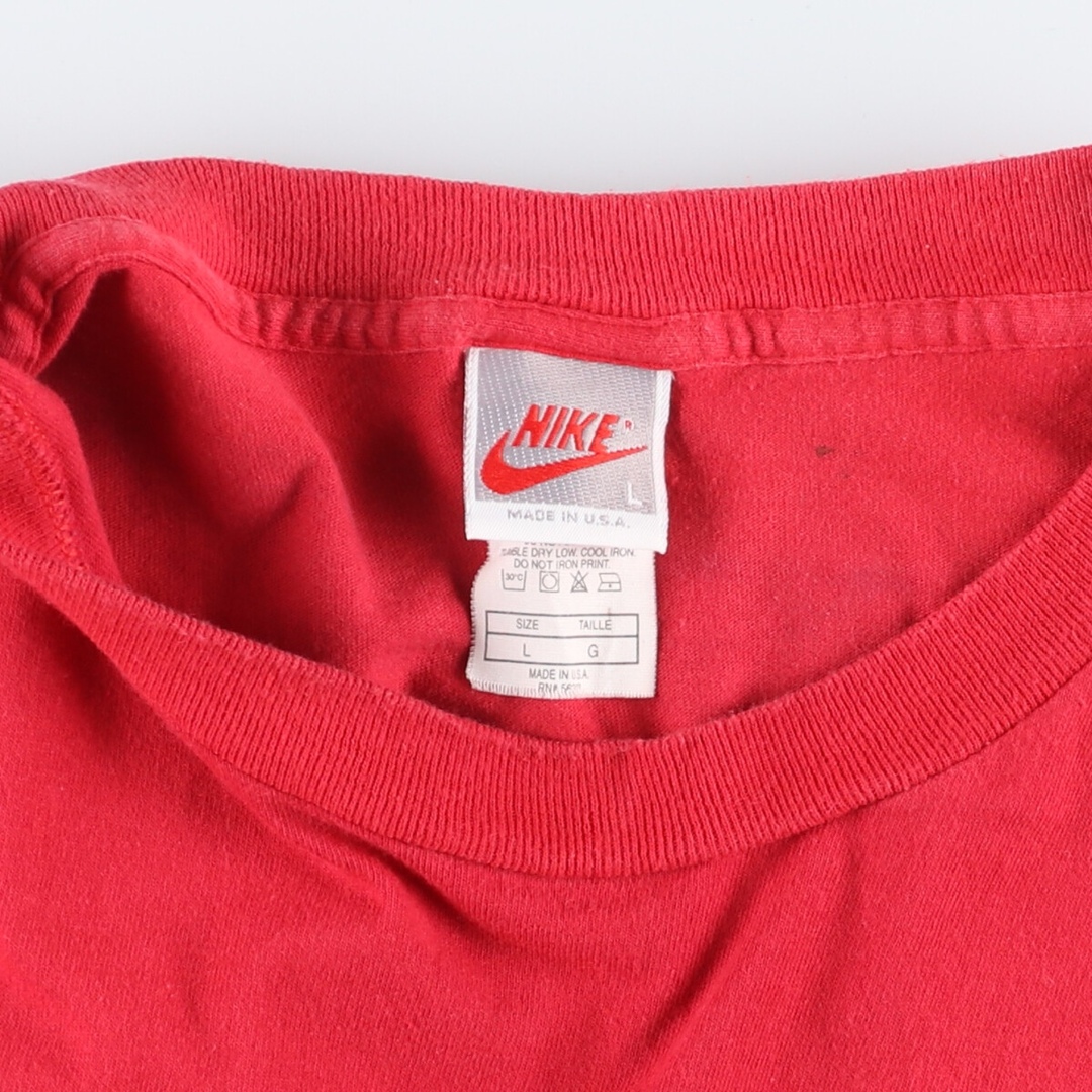 NIKE(ナイキ)の古着 90年代 ナイキ NIKE 銀タグ プリントTシャツ USA製 メンズL ヴィンテージ /eaa428551 メンズのトップス(Tシャツ/カットソー(半袖/袖なし))の商品写真