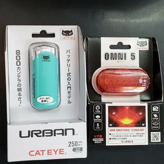 キャットアイ(CATEYE)の【新品】CAT EYE　自転車用フロント・リアライトセット(チェレステ)(その他)