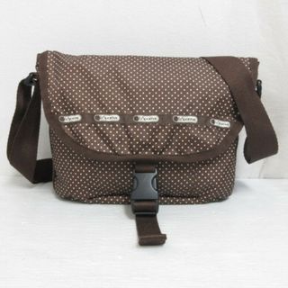 レスポートサック(LeSportsac)のレスポートサック ナイロン ショルダー バッグ 茶 フラップ 斜め掛け ドット柄(ショルダーバッグ)