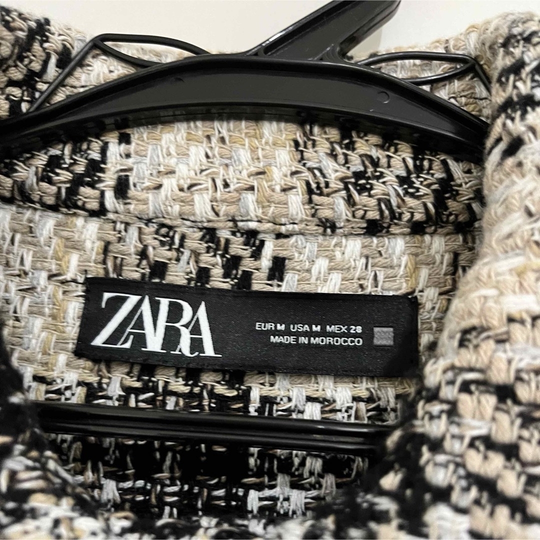 ZARA(ザラ)のZARA テクスチャー入りチェック柄シャツジャケット レディースのジャケット/アウター(その他)の商品写真