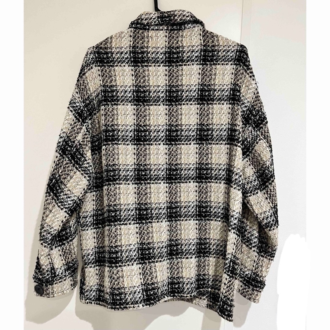 ZARA - ZARA テクスチャー入りチェック柄シャツジャケットの通販 ZARA - ZARA テクスチャー入りチェック柄シャツジャケットの通販