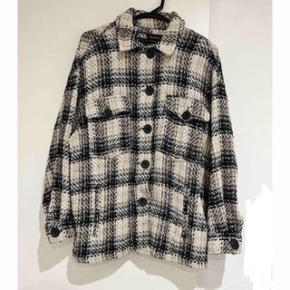 ザラ(ZARA)のZARA テクスチャー入りチェック柄シャツジャケット(その他)