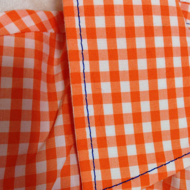 オレンジ☆ギンガムチェックシャツ
