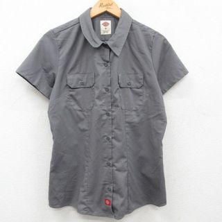 ディッキーズ(Dickies)の古着 ディッキーズ Dickies 半袖 ワーク シャツ レディース グレー 23aug17 中古 ブラウス トップス(ポロシャツ)