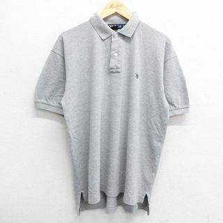 ノーティカ(NAUTICA)のXL★古着 ノーティカ NAUTICA 半袖 ブランド ポロ シャツ メンズ 90年代 90s ワンポイントロゴ 鹿の子 コットン カナダ製 グレー 霜降り 23aug16 中古 トップス(ポロシャツ)