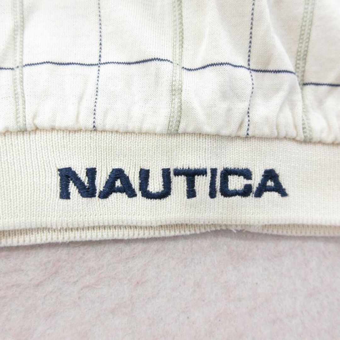 NAUTICA(ノーティカ)のXL★古着 ノーティカ NAUTICA 半袖 ブランド ポロ シャツ メンズ 90年代 90s ワンポイントロゴ 大きいサイズ コットン 白系他 ホワイト チェック 23aug16 中古 トップス メンズのトップス(ポロシャツ)の商品写真