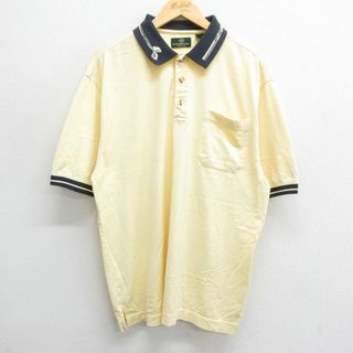 XL★古着 ドッカーズ 半袖 ブランド ポロ シャツ メンズ 00年代 00s ゴルフ 胸ポケット付き 大きいサイズ コットン 薄黄他 イエロー 23aug16 中古 トップス(ポロシャツ)