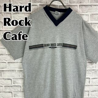 ハードロックカフェ(Hard Rock CAFE)のハードロックカフェ ローマ イタリア Ｖネック ロゴ Tシャツ 半袖 輸入品(Tシャツ/カットソー(半袖/袖なし))