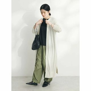 クラフトスタンダードブティック(CRAFT STANDARD BOUTIQUE)の【杢ホワイト】裾スリットロングニットカーディガン/24SS(カーディガン)