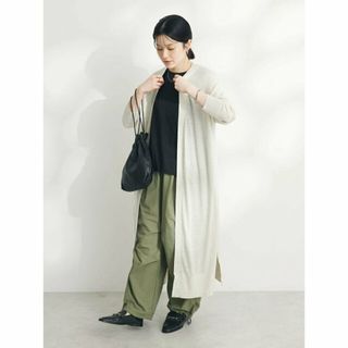 クラフトスタンダードブティック(CRAFT STANDARD BOUTIQUE)の【杢ホワイト】裾スリットロングニットカーディガン/24SS(カーディガン)