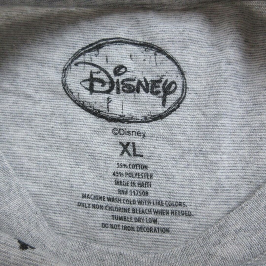 Disney(ディズニー)のXL★古着 半袖 Tシャツ メンズ ディズニー DISNEY ミッキー MICKEY MOUSE 全面プリント 大きいサイズ クルーネック 薄グレー 霜降り 23aug16 中古 メンズのトップス(Tシャツ/カットソー(半袖/袖なし))の商品写真