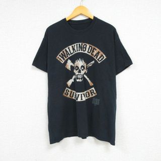 L★古着 半袖 Tシャツ メンズ ドラマ ウォーキングデッド クルーネック 黒 ブラック 23aug17 中古(Tシャツ/カットソー(半袖/袖なし))