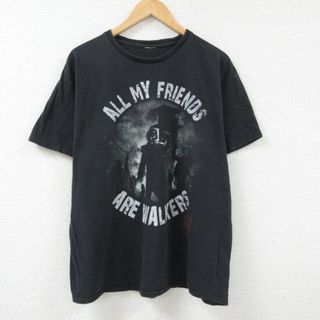 XL★古着 半袖 Tシャツ メンズ ドラマ ウォーキングデッド ダリル クルーネック 黒 ブラック 23aug18 中古(Tシャツ/カットソー(半袖/袖なし))