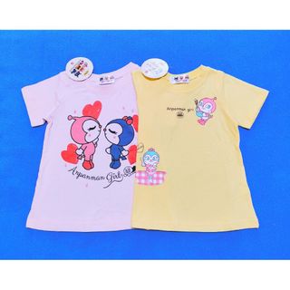 アンパンマン - 新品　95cm　アンパンマン　女の子半袖Ｔシャツ2枚セット　イエロー×ピンク