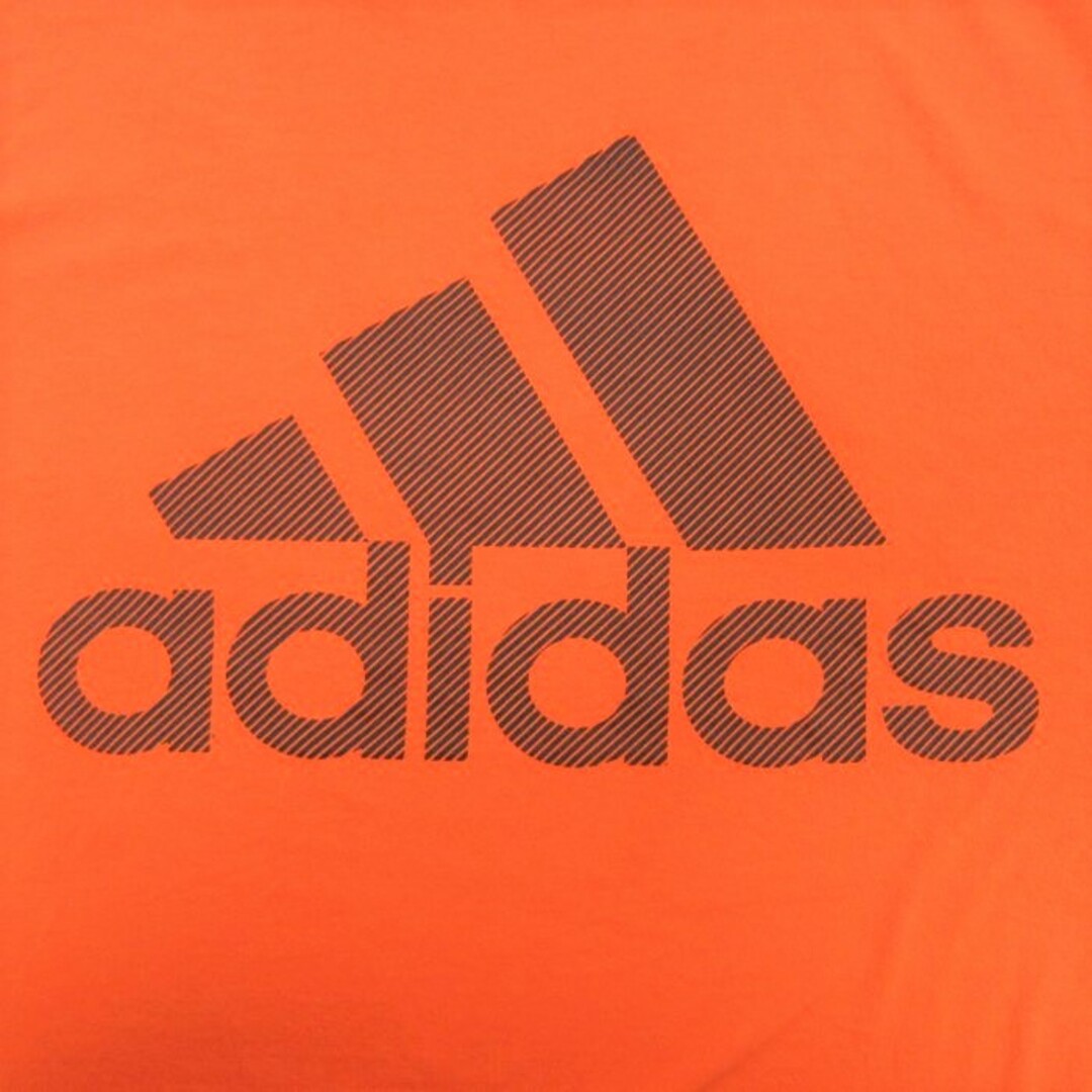 adidas(アディダス)のL★古着 アディダス adidas 半袖 ブランド Tシャツ メンズ ビックロゴ コットン クルーネック オレンジ 23aug17 中古 メンズのトップス(Tシャツ/カットソー(半袖/袖なし))の商品写真