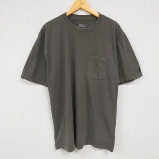 ディッキーズ(Dickies)のXL★古着 ディッキーズ Dickies 半袖 ブランド Tシャツ メンズ 胸ポケット付き 無地 コットン クルーネック 茶 ブラウン 23aug17 中古(Tシャツ/カットソー(半袖/袖なし))