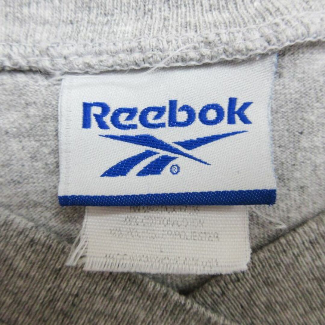 Reebok(リーボック)のXL★古着 リーボック REEBOK 半袖 ブランド Tシャツ メンズ ワンポイントロゴ Vネック グレー 霜降り 23aug16 中古 メンズのトップス(Tシャツ/カットソー(半袖/袖なし))の商品写真