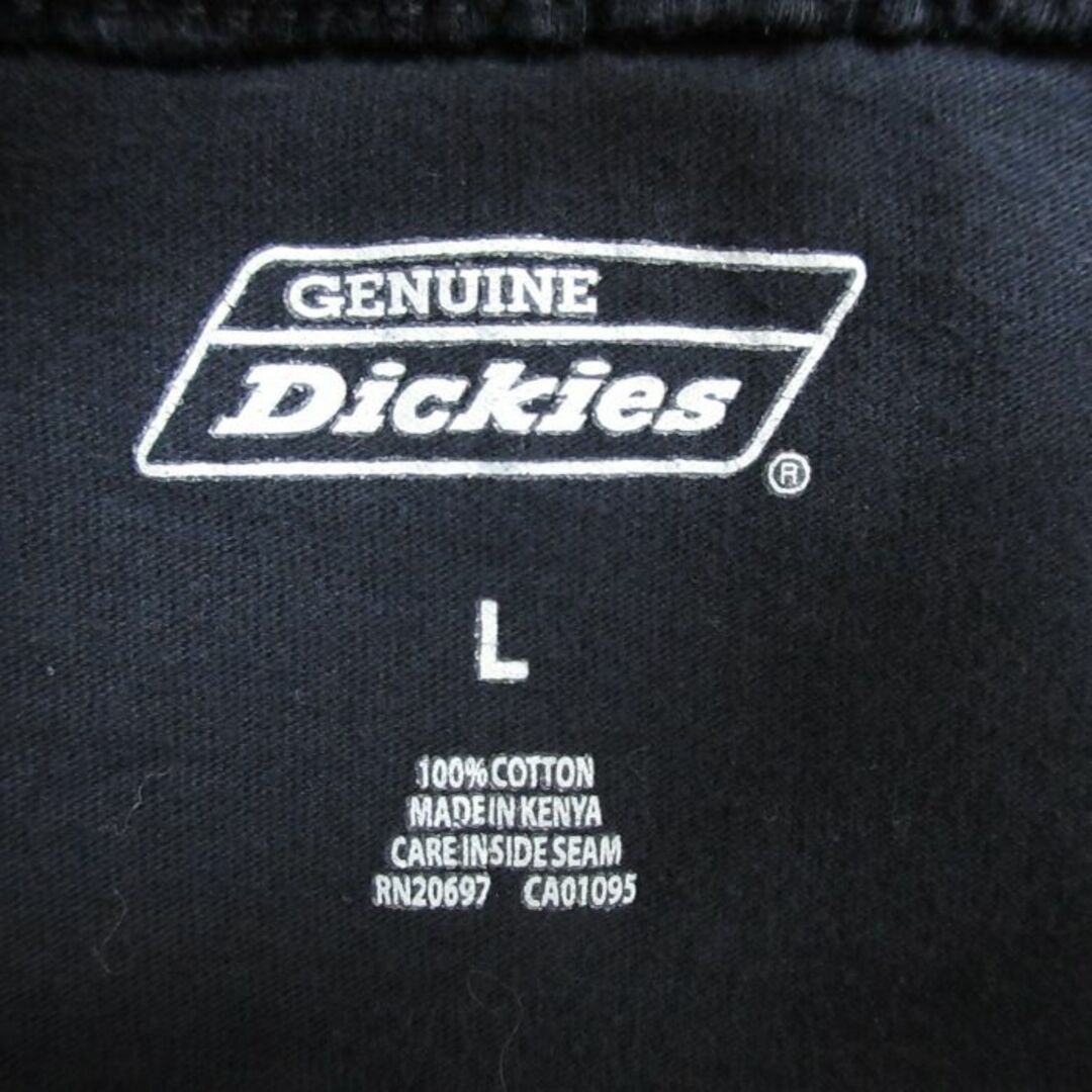 Dickies(ディッキーズ)のXL★古着 ディッキーズ Dickies 半袖 ブランド Tシャツ メンズ ポケット付き 無地 コットン クルーネック 黒 ブラック 23aug16 中古 メンズのトップス(Tシャツ/カットソー(半袖/袖なし))の商品写真