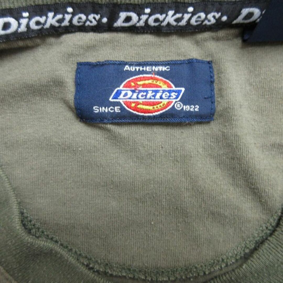 Dickies(ディッキーズ)のXL★古着 ディッキーズ Dickies 半袖 ブランド Tシャツ メンズ 無地 マルチカラー Vネック 緑 グリーン リンガー他 23aug16 中古 メンズのトップス(Tシャツ/カットソー(半袖/袖なし))の商品写真