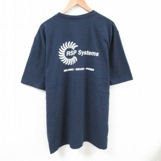 カーハートダブリューアイピー(Charhartt WIP)のXL★古着 カーハート Carhartt 半袖 ブランド Tシャツ メンズ RSP Systems 胸ポケット付き 大きいサイズ ロング丈 コットン クルーネック 紺 ネイビー 23aug16 中古(Tシャツ/カットソー(半袖/袖なし))