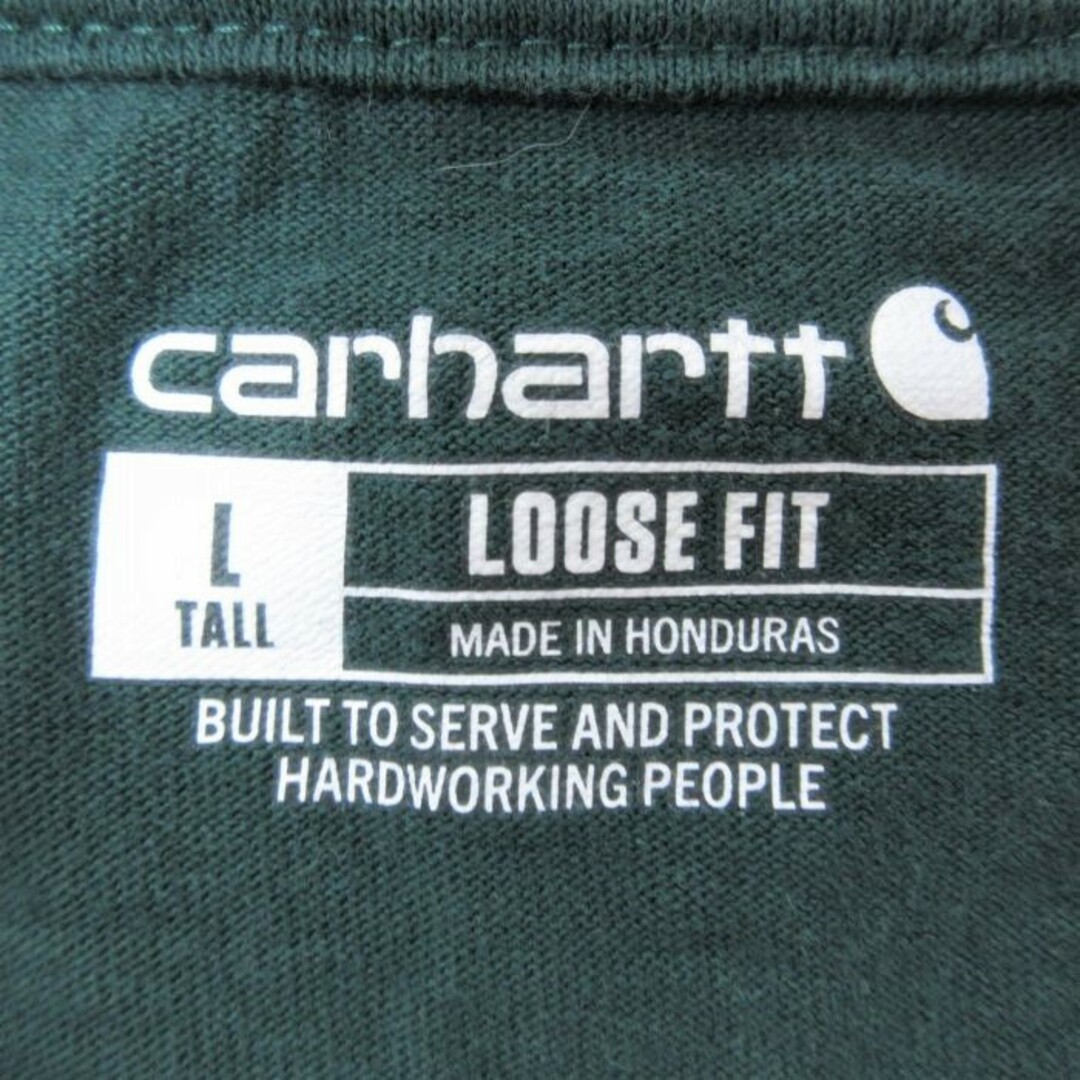 Charhartt WIP(カーハートダブリューアイピー)のXL★古着 カーハート Carhartt 半袖 ブランド Tシャツ メンズ ワンポイントロゴ 胸ポケット付き 大きいサイズ コットン クルーネック 緑 グリーン 23aug19 中古 メンズのトップス(Tシャツ/カットソー(半袖/袖なし))の商品写真