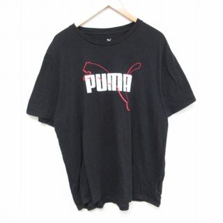 プーマ(PUMA)のXL★古着 プーマ puma 半袖 ブランド Tシャツ メンズ ビックロゴ 大きいサイズ コットン クルーネック 黒 ブラック 23aug19 中古(Tシャツ/カットソー(半袖/袖なし))