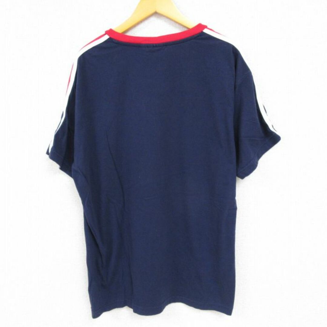 FILA(フィラ)のXL★古着 フィラ FILA 半袖 ブランド Tシャツ メンズ ワンポイントロゴ 大きいサイズ コットン Vネック 紺 ネイビー 23aug19 中古 メンズのトップス(Tシャツ/カットソー(半袖/袖なし))の商品写真