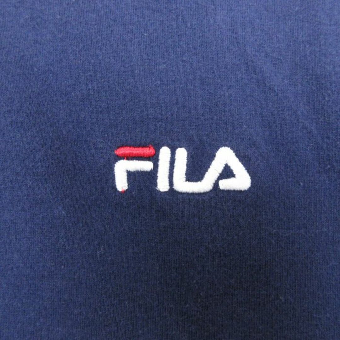 FILA(フィラ)のXL★古着 フィラ FILA 半袖 ブランド Tシャツ メンズ ワンポイントロゴ 大きいサイズ コットン Vネック 紺 ネイビー 23aug19 中古 メンズのトップス(Tシャツ/カットソー(半袖/袖なし))の商品写真