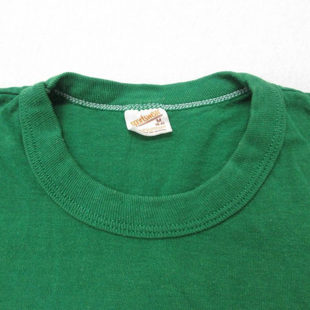 M★古着 半袖 ビンテージ Tシャツ メンズ 80年代 80s イルカ 女性 SABA DEEP クルーネック USA製 緑 グリーン 23aug16 中古 メンズのトップス(Tシャツ/カットソー(半袖/袖なし))の商品写真