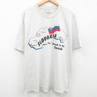 ヘインズ(Hanes)のXL★古着 ヘインズ Hanes 半袖 ビンテージ Tシャツ メンズ 00年代 00s スロバキア 大きいサイズ クルーネック 薄グレー 霜降り 23aug18 中古(Tシャツ/カットソー(半袖/袖なし))