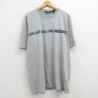 エディーバウアー(Eddie Bauer)のXL★古着 エディーバウアー 半袖 ビンテージ Tシャツ メンズ 90年代 90s 葉 ワンポイントロゴ 大きいサイズ クルーネック USA製 グレー 霜降り 【spe】 23aug19 中古(Tシャツ/カットソー(半袖/袖なし))