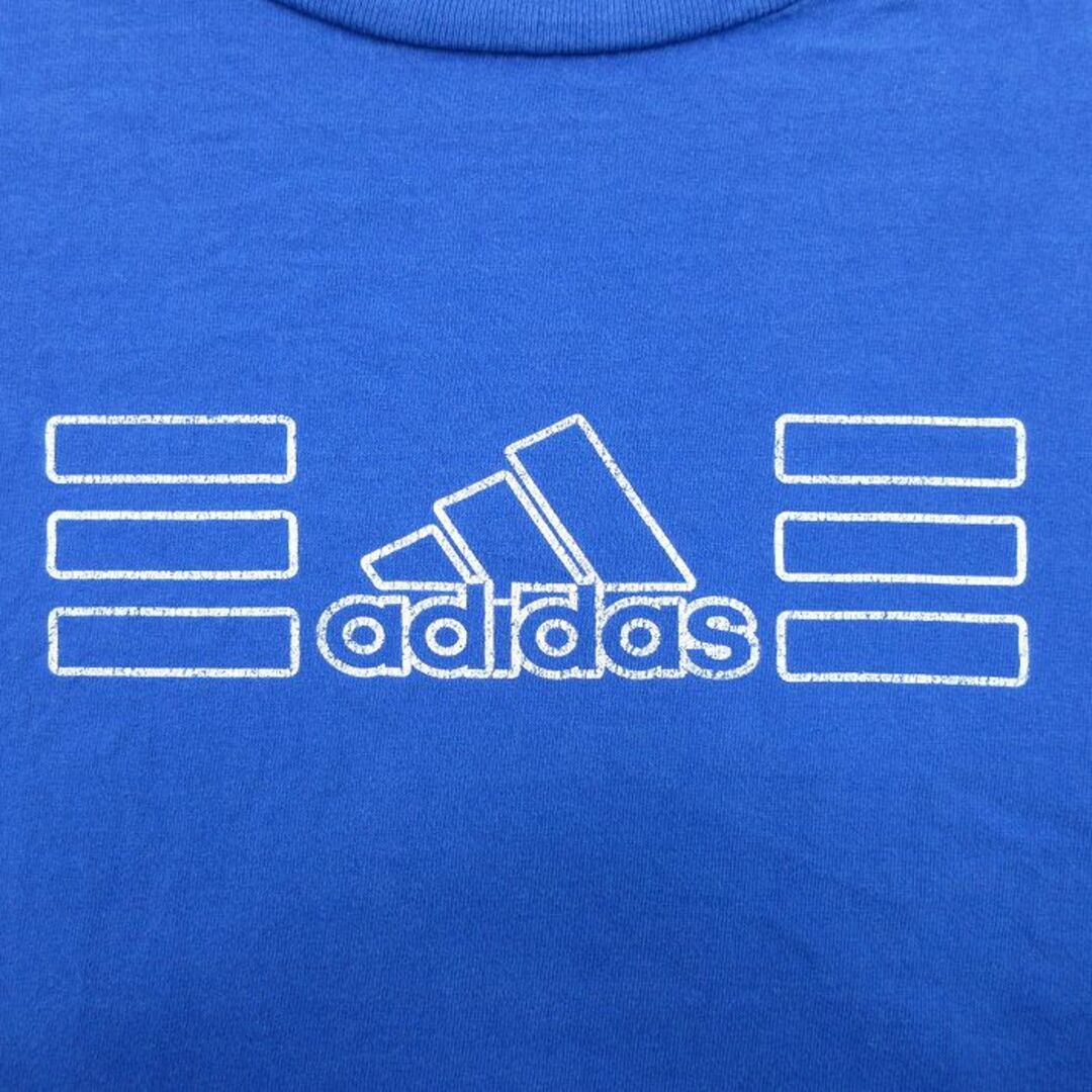 adidas(アディダス)のXL★古着 アディダス adidas 半袖 ビンテージ Tシャツ メンズ 00年代 00s ワンポイントロゴ 大きいサイズ コットン クルーネック 青 ブルー 23aug19 中古 メンズのトップス(Tシャツ/カットソー(半袖/袖なし))の商品写真