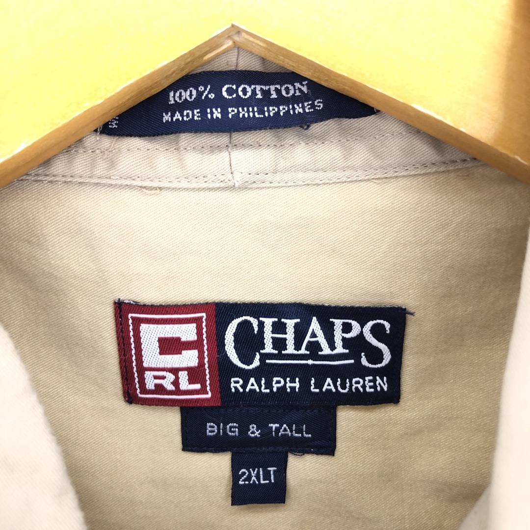 Ralph Lauren(ラルフローレン)の古着 90年代 ラルフローレン Ralph Lauren CHAPS チャップス 長袖 ボタンダウンシャツ メンズXXL ヴィンテージ /eaa428959 メンズのトップス(シャツ)の商品写真