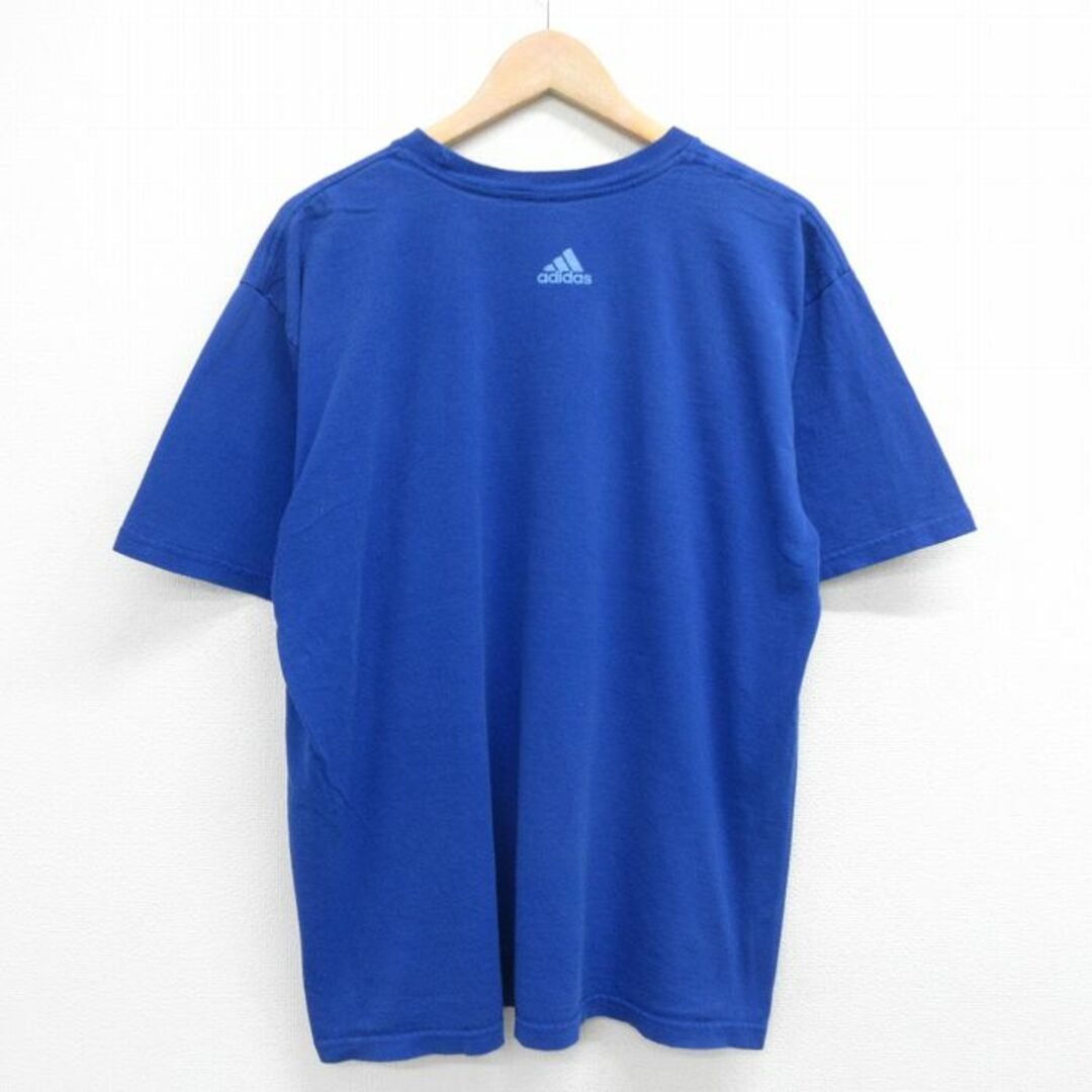 adidas(アディダス)のXL★古着 アディダス adidas 半袖 ビンテージ Tシャツ メンズ 00年代 00s ワンポイントロゴ クルーネック 青 ブルー 23aug19 中古 メンズのトップス(Tシャツ/カットソー(半袖/袖なし))の商品写真