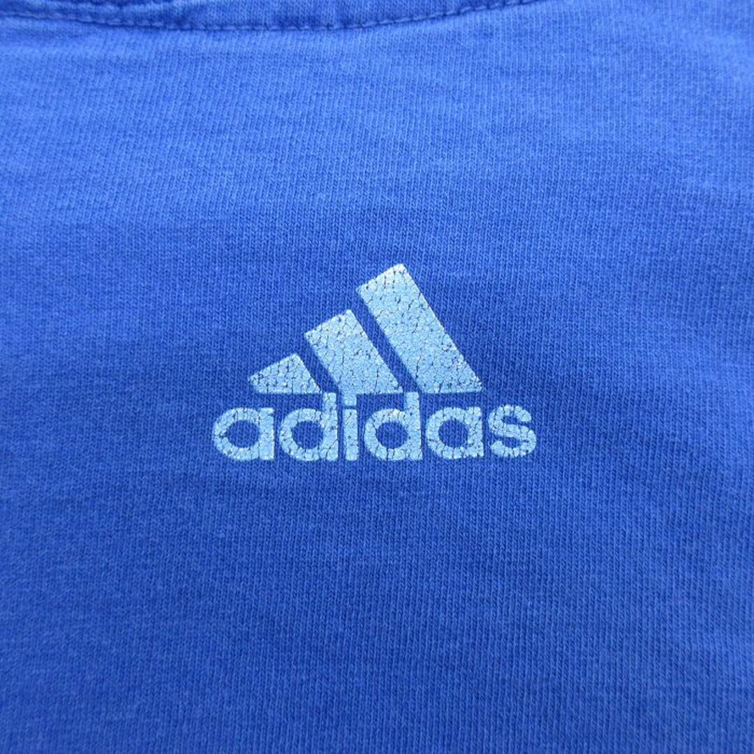 adidas(アディダス)のXL★古着 アディダス adidas 半袖 ビンテージ Tシャツ メンズ 00年代 00s ワンポイントロゴ クルーネック 青 ブルー 23aug19 中古 メンズのトップス(Tシャツ/カットソー(半袖/袖なし))の商品写真