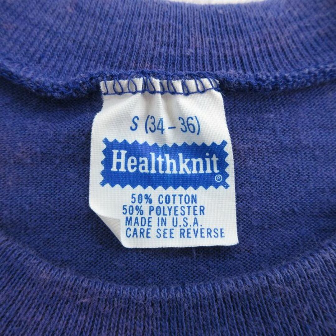 Healthknit(ヘルスニット)のXS★古着 ヘルスニット 半袖 ビンテージ ロック バンド Tシャツ メンズ 80年代 80s オークリッジボーイズ ツートンカラー フリーダムスリーブ クルーネック USA製 紺 ネイビー 【spe】 23aug18 中古 メンズのトップス(Tシャツ/カットソー(半袖/袖なし))の商品写真