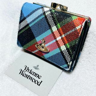 Vivienne Westwood - ヴィヴィアンウエストウッド 三つ折財布 がま口財布 オーブ レッド チェック