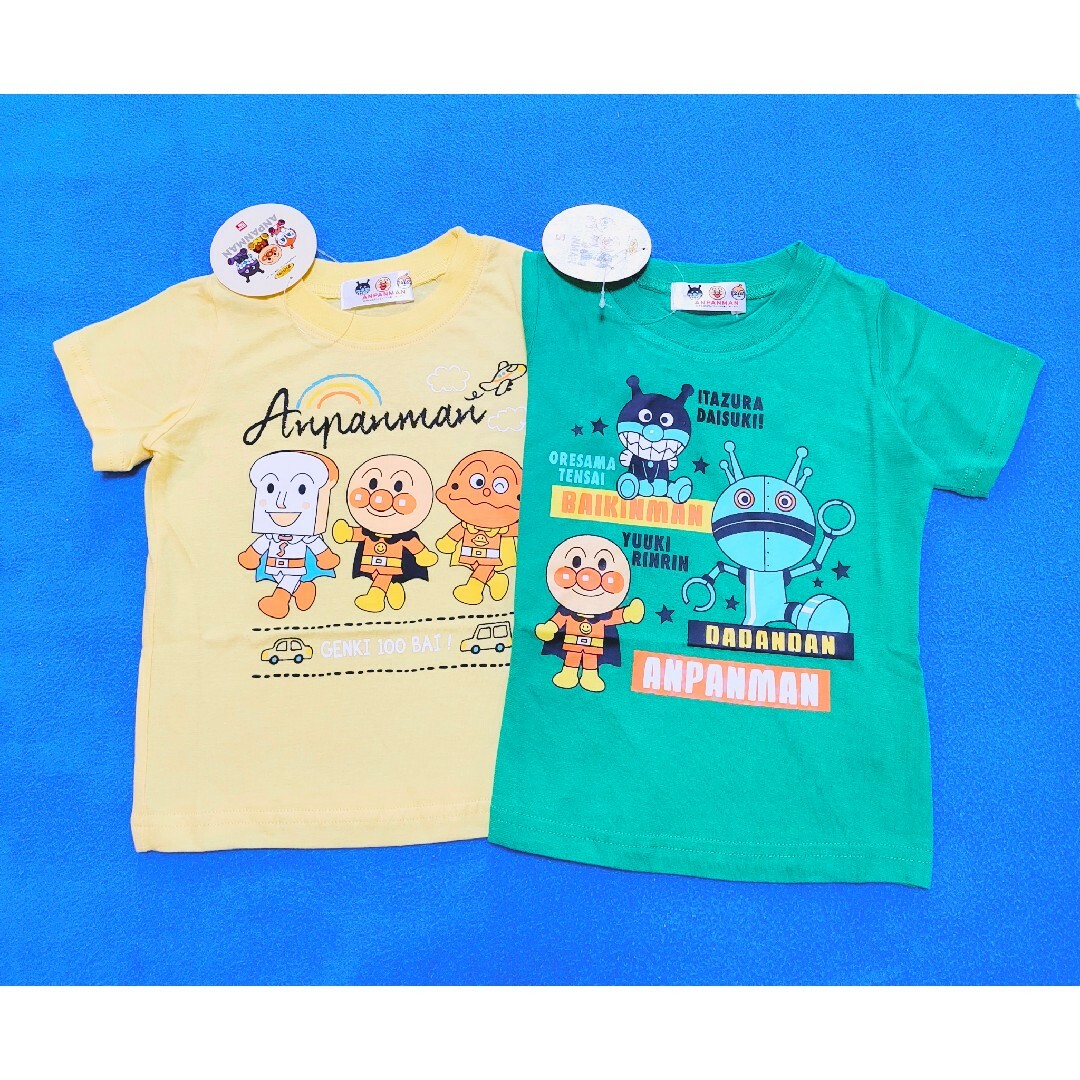 アンパンマン(アンパンマン)の新品　90cm　アンパンマン　男の子半袖Ｔシャツ2枚セット　だだんだんG×3Y キッズ/ベビー/マタニティのキッズ服男の子用(90cm~)(Tシャツ/カットソー)の商品写真