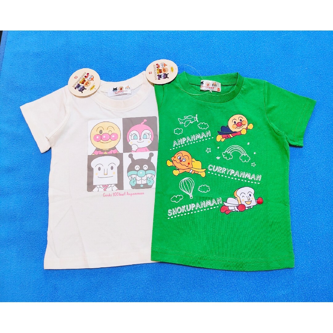 アンパンマン(アンパンマン)の新品　90cm　アンパンマン　男の子半袖Ｔシャツ2枚セット　パトロールG×4G キッズ/ベビー/マタニティのキッズ服男の子用(90cm~)(Tシャツ/カットソー)の商品写真