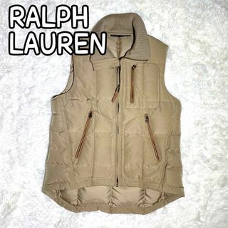 ラルフローレン(Ralph Lauren)の【美品】ラルフローレン　羊革　ダウンベスト レディース ベージュ　 Lサイズ(ダウンベスト)