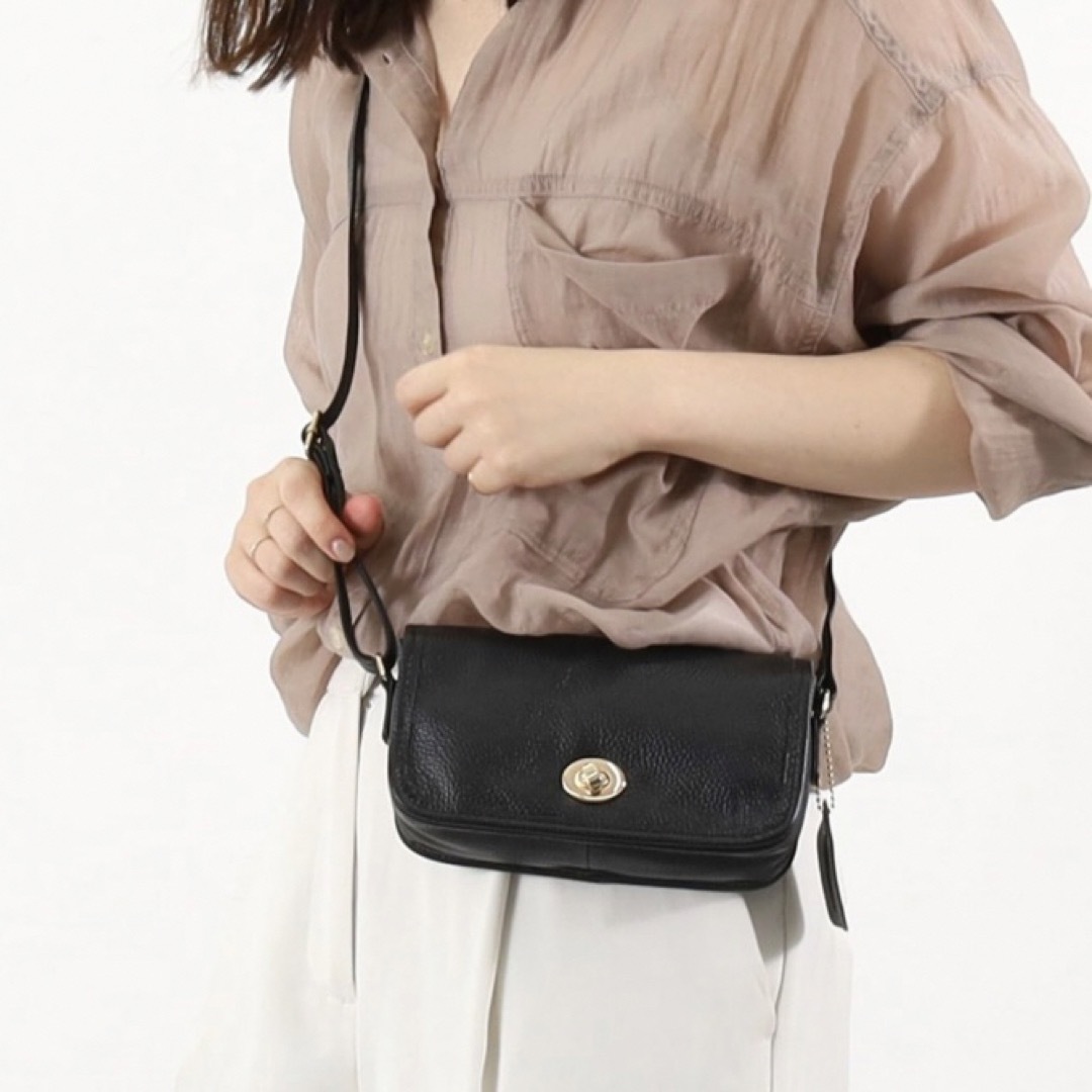 COOCO(クーコ)の新品 本革 ミニショルダーバッグ お財布ショルダー ブラック 黒 レディースのバッグ(ショルダーバッグ)の商品写真