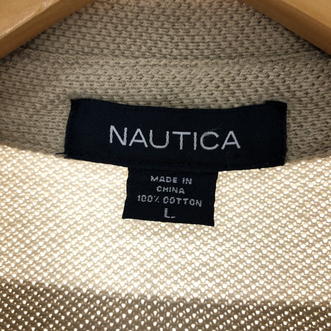 NAUTICA(ノーティカ)の古着 ノーティカ NAUTICA 長袖 ボーダー ポロシャツ メンズL ヴィンテージ /eaa423440 メンズのトップス(ポロシャツ)の商品写真