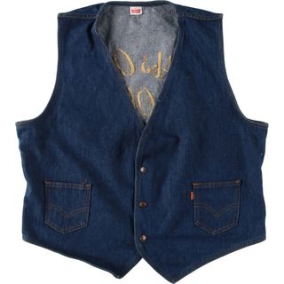 リーバイス(Levi's)の古着 70年代 リーバイス Levi's 60505-0916 バック刺繍 ジレ デニムベスト USA製 メンズXL ヴィンテージ /eaa427730(ベスト)