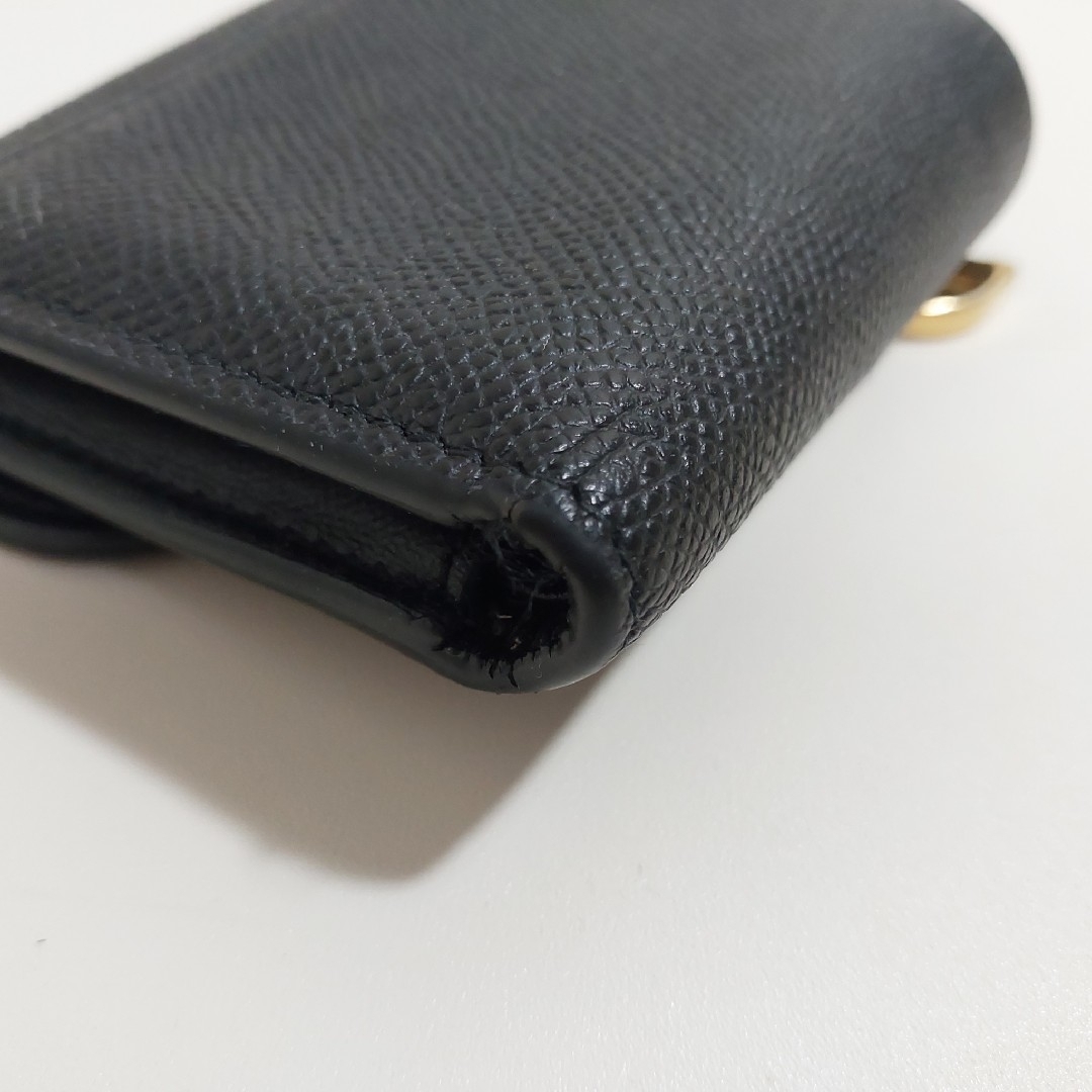 Dior(ディオール)のディオール サドル ロータスウォレット コンパクト 三つ折財布 レザー ブラック レディースのファッション小物(財布)の商品写真