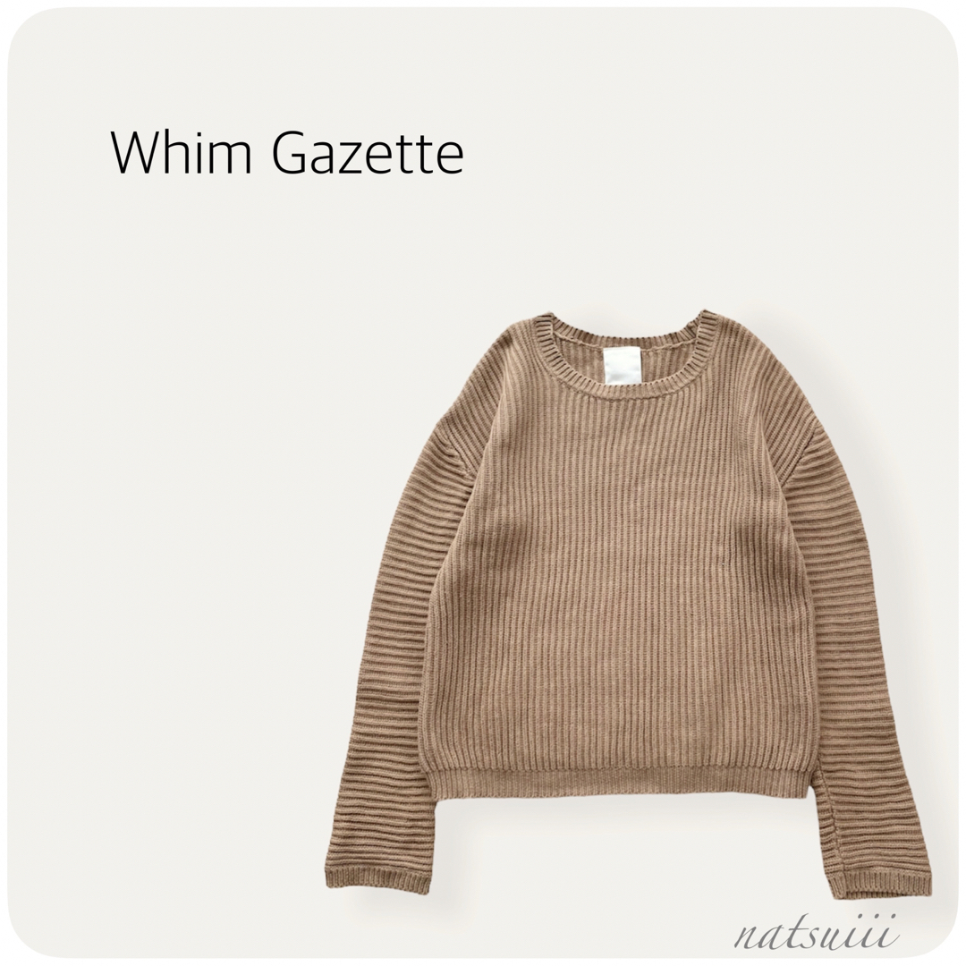 Whim Gazette(ウィムガゼット)のWhim Gazette ウィムガゼット . コットン クルーネック 春ニット レディースのトップス(ニット/セーター)の商品写真