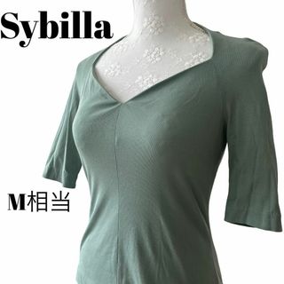 Sybilla - シビラ　vネック？カッティングデザイン　ミントグリーン　半袖カットソー