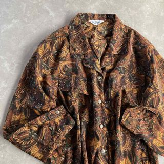 グリモワール(Grimoire)のused レトロ 総柄 シャツ ブラウス 古着 ヴィンテージ vintage(シャツ/ブラウス(長袖/七分))