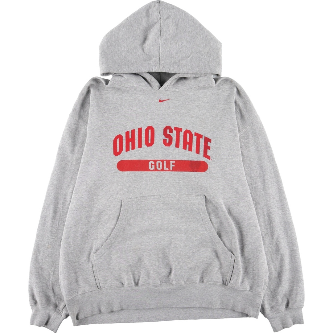 NIKE(ナイキ)の古着 90年代 ナイキ NIKE TEAM OHIO STATE オハイオ州立大学 首ロゴ カレッジ スウェットプルオーバーパーカー メンズXL ヴィンテージ /evb004845 メンズのトップス(スウェット)の商品写真